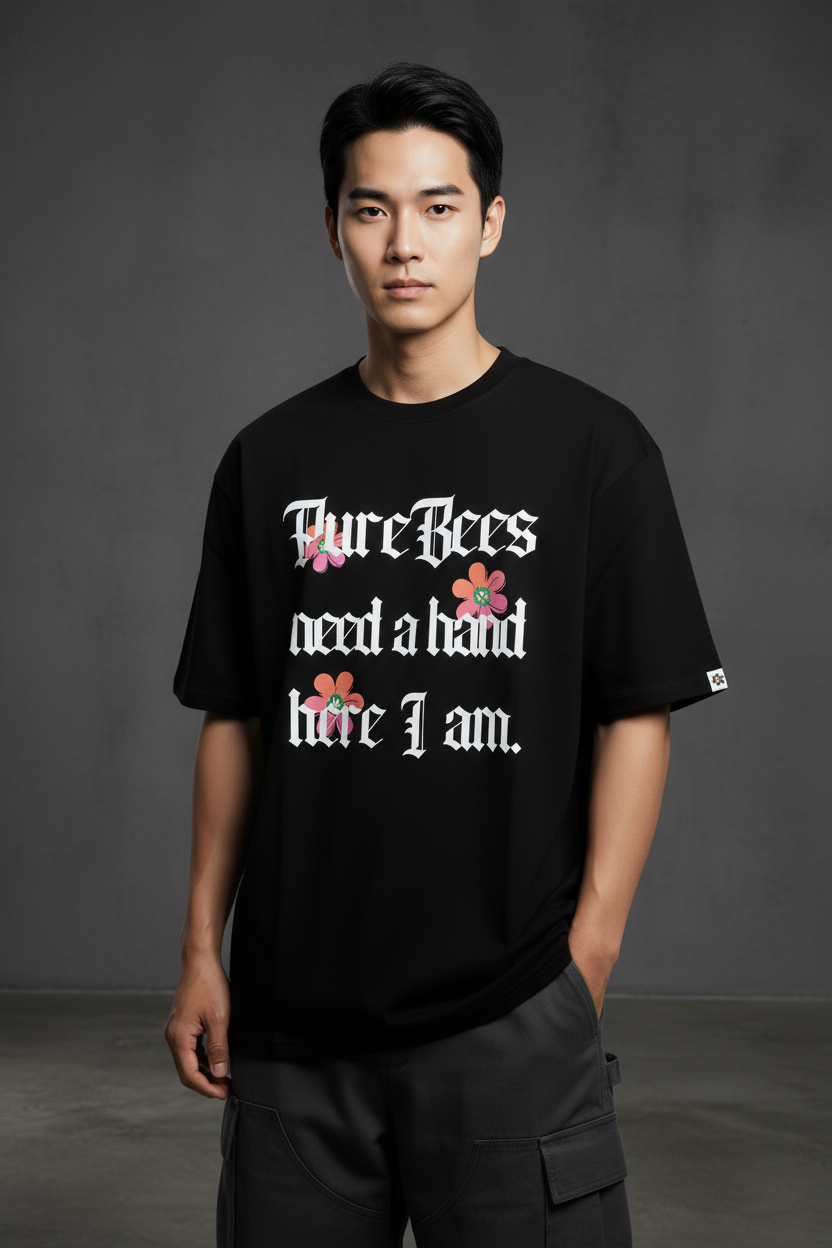 PUREBEES 《純潔骷髏 X 茉莉》 7.1oz 厚磅 100%純棉 T-SHIRT