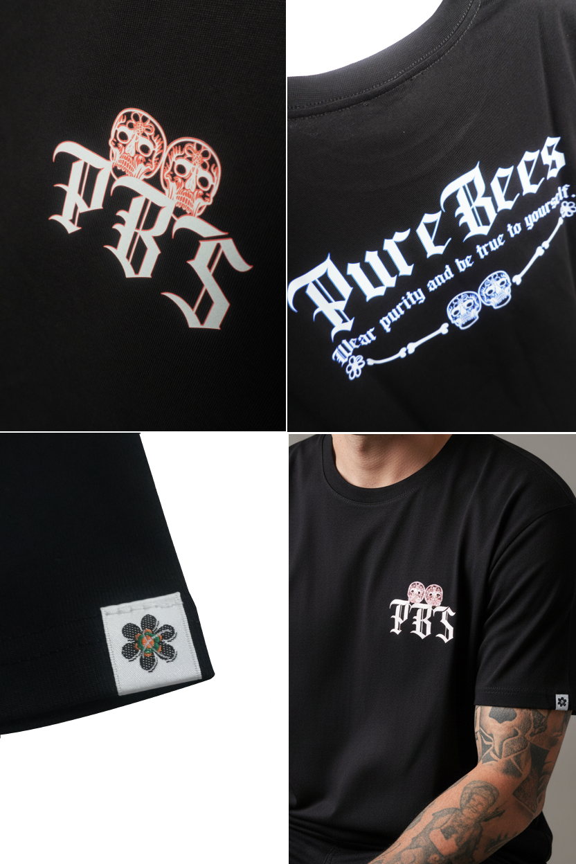 PUREBEES X 純粹骷髏 聯名系列 7.1oz 厚磅 100%純棉 T-SHIRT